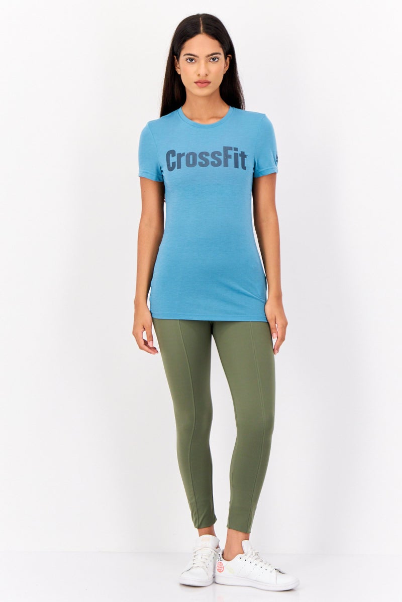 Reebok Women Crossfit Short Sleeves Training Top, Teal - Image 4